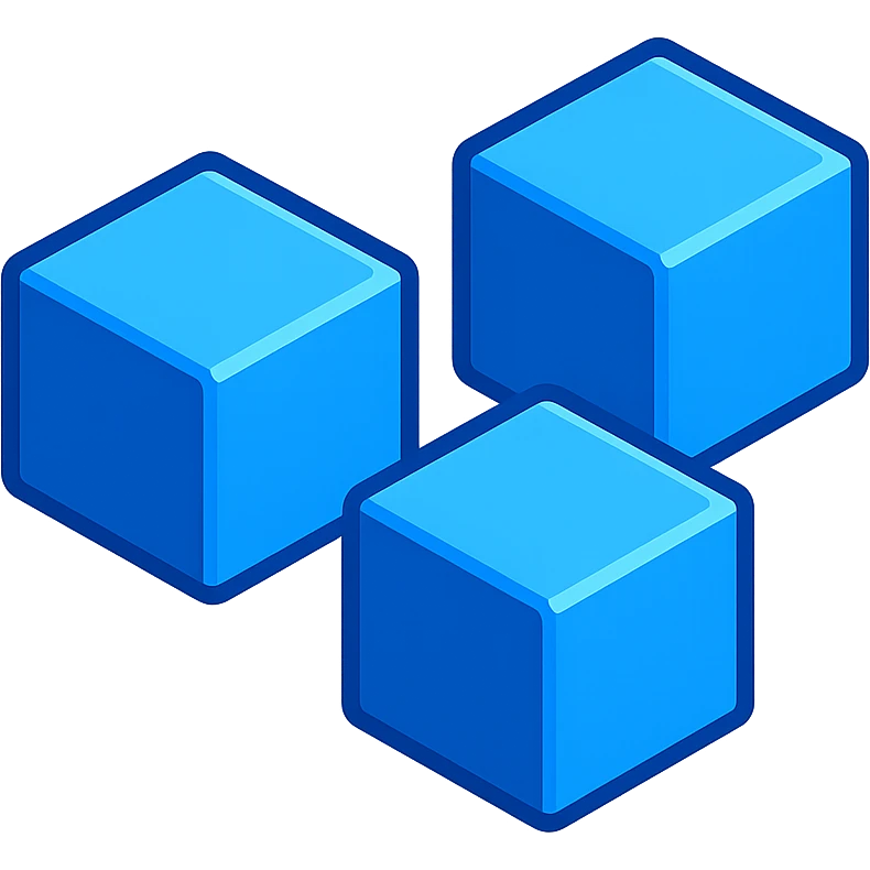 Des coins bleus 3D dans un style gamifié emoji