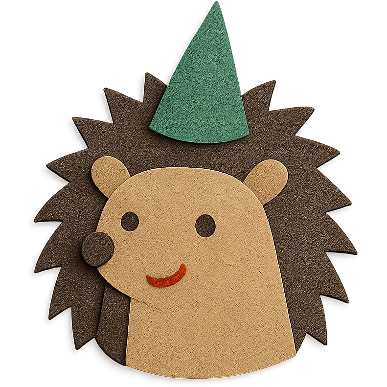 landak dengan topi emoji