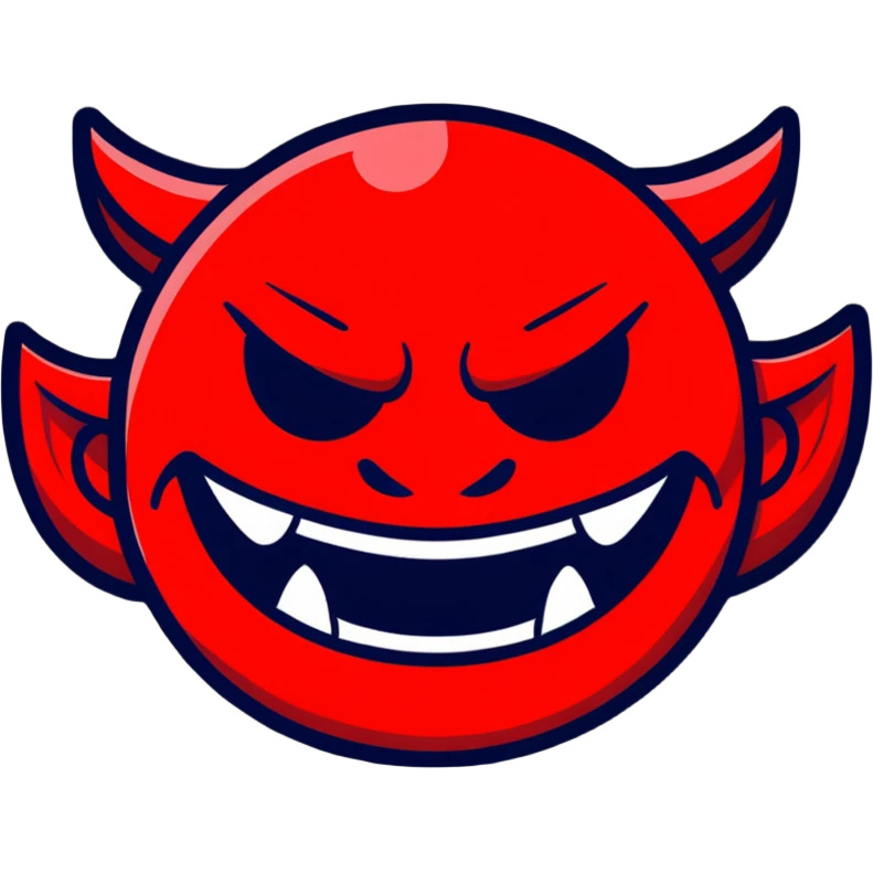 smiling red demon face emoji