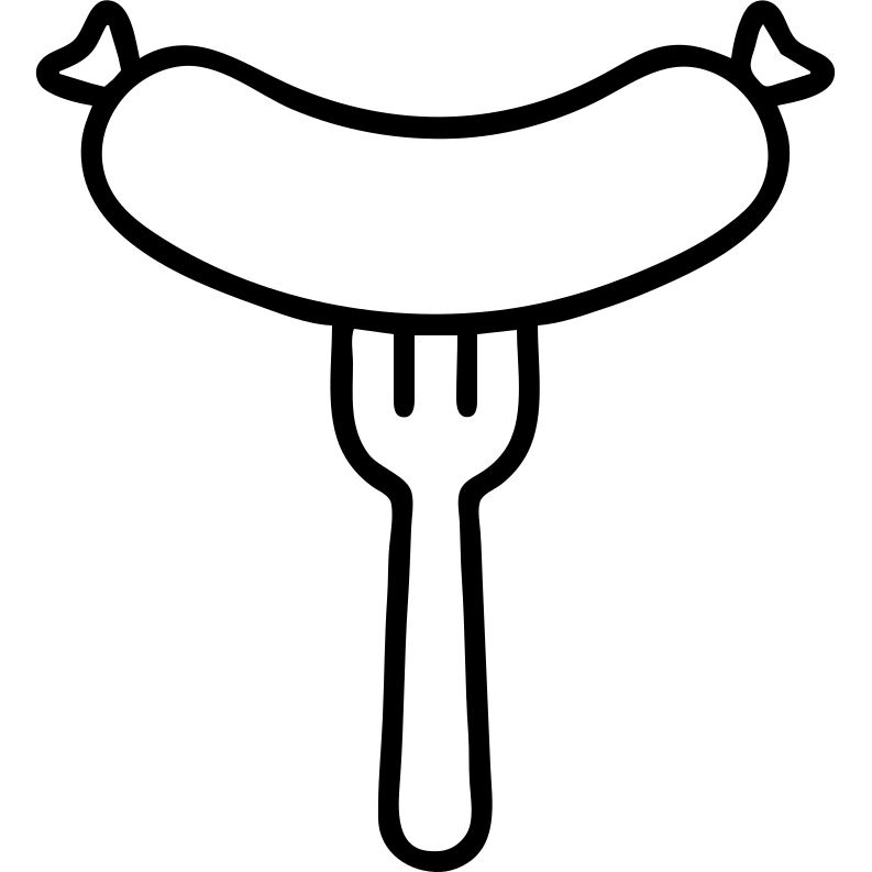 sausage icon on fork emoji