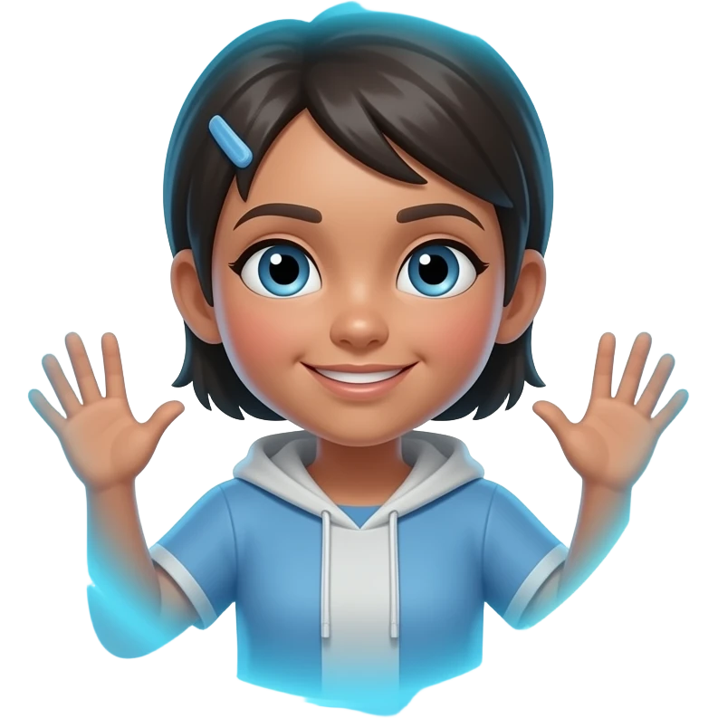 A teen girl teleporting emoji
