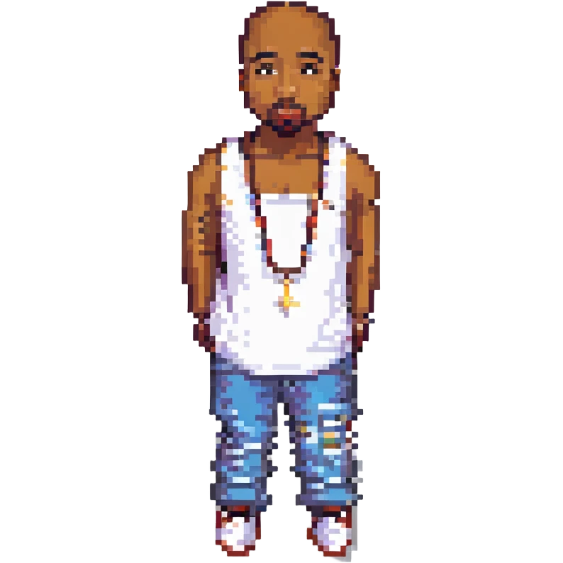 2Pac в полный рост, no background emoji
