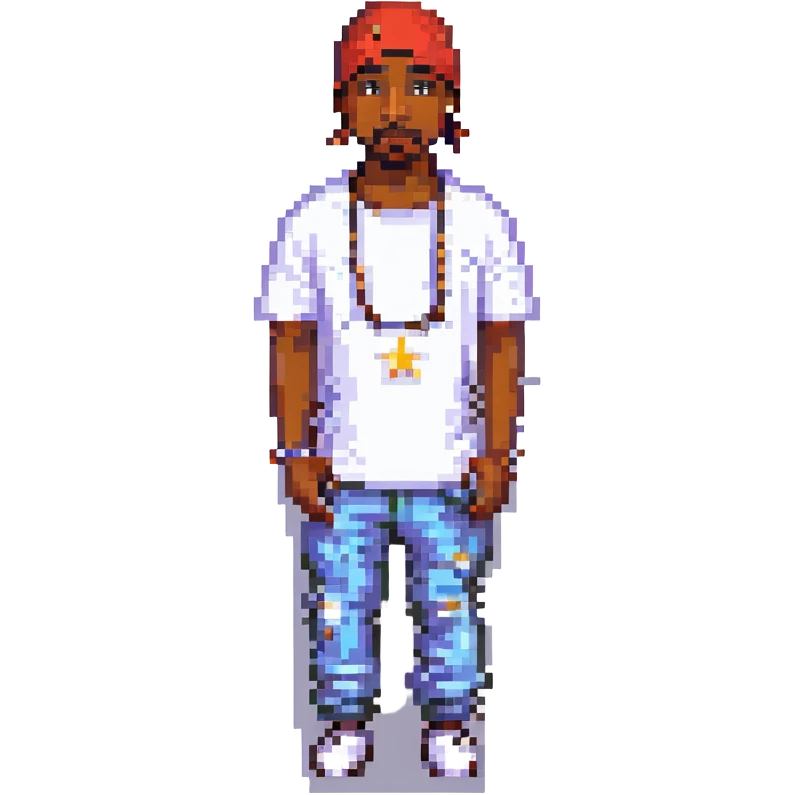 2Pac в полный рост, no background emoji