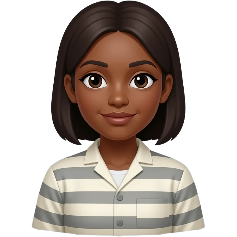 Black Woman in a straightjacket in a padded cell emoji