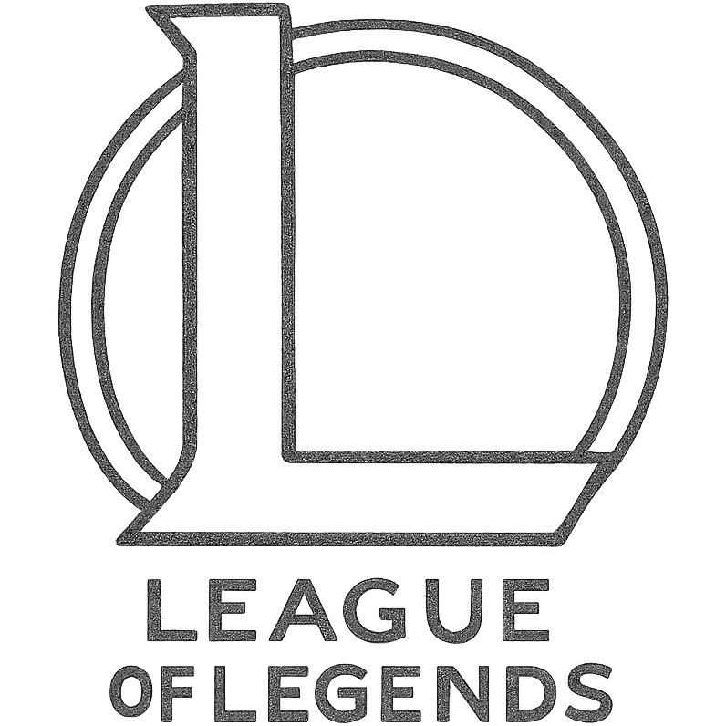 hand-drawn outlined League of Legends logo icon emoji