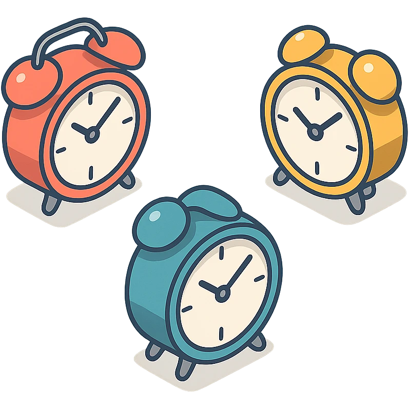 i'll set 3 alarm clocks emoji