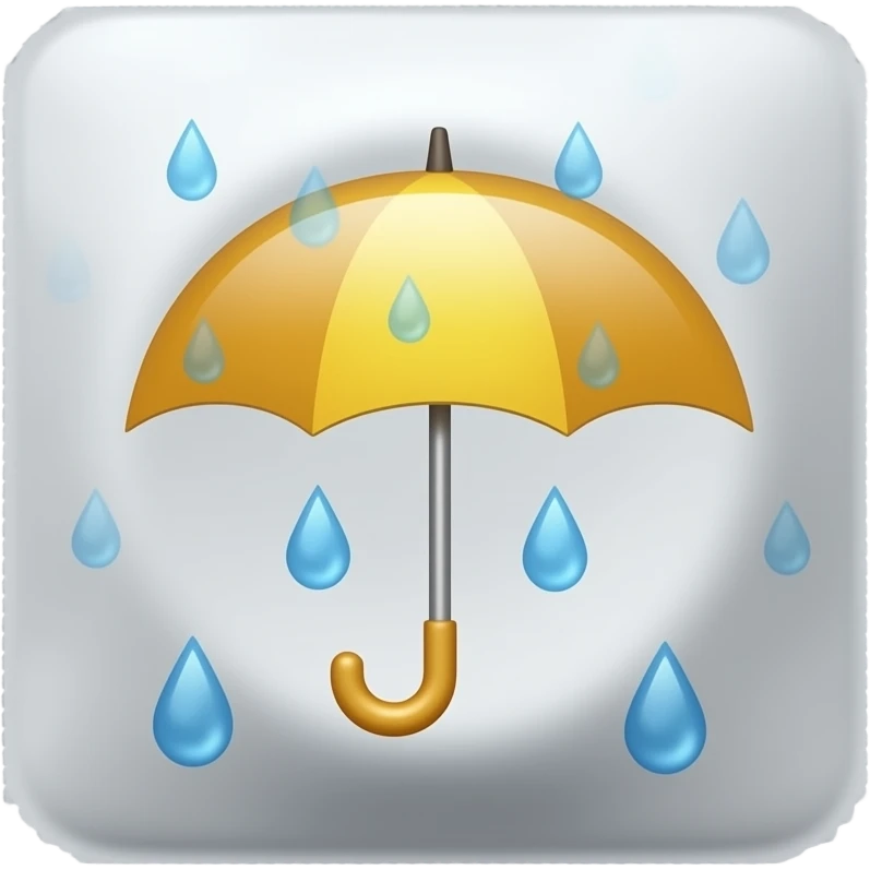 Rain drops over an umbrella emoji but on a condom wrap emoji