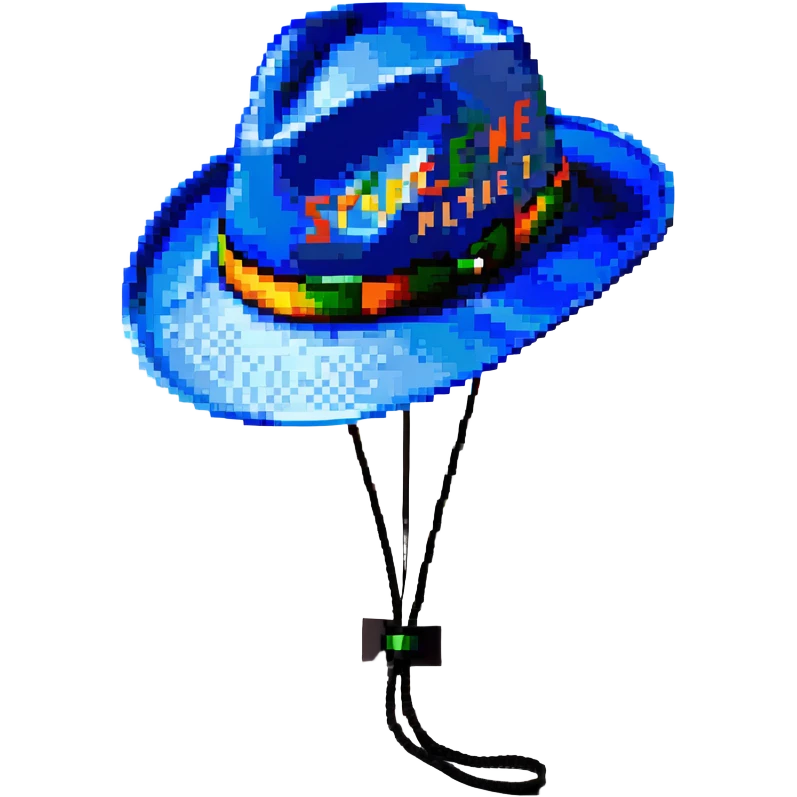 Синяя спортивная панамка со шнурком и надписью SPACEME, no background emoji