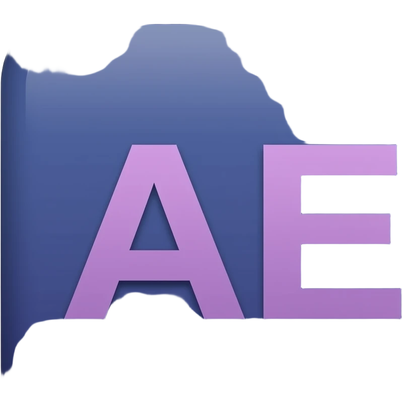 Purple Ae texts with dark purple blue background emoji