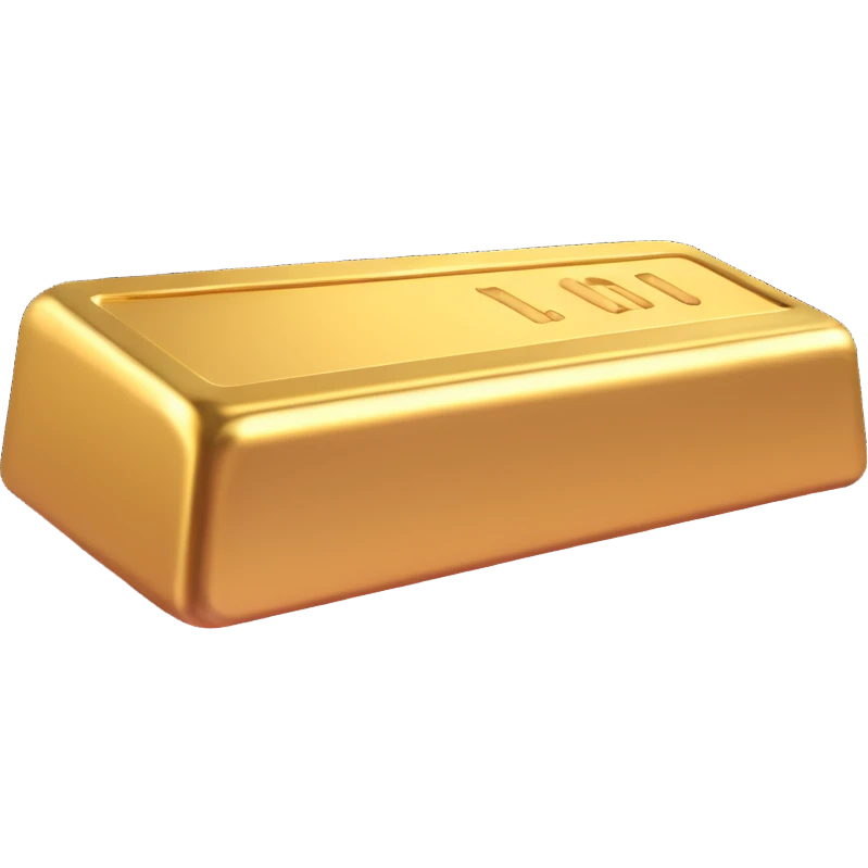 a golden bar, shiny and metallic emoji