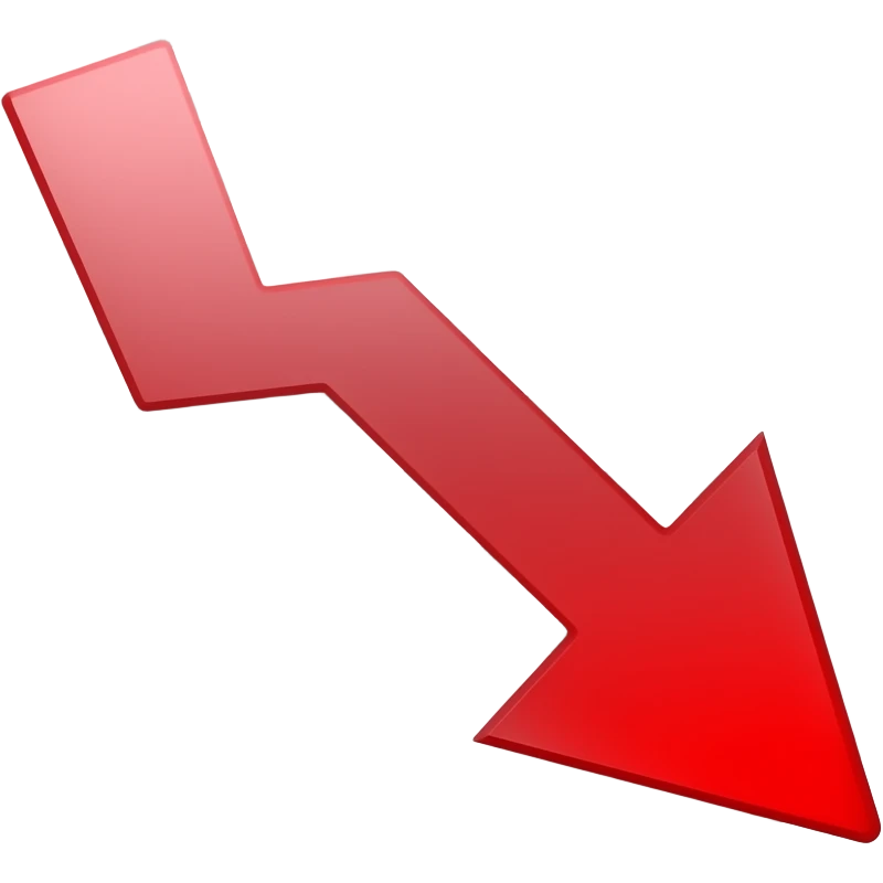The arrow of the graph report, pointing down in the document (from top left to bottom right), smoothly descends (red) emoji