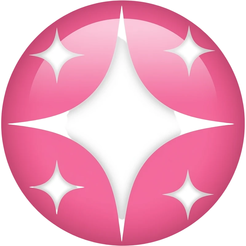 sparkles with white, pink color emoji