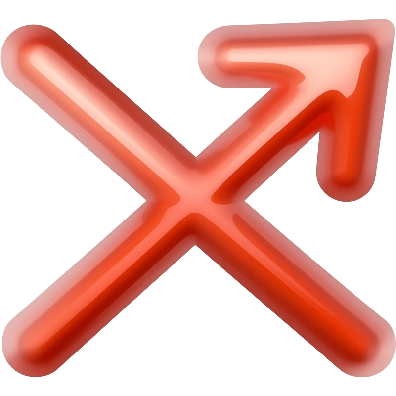red thin arrow emoji