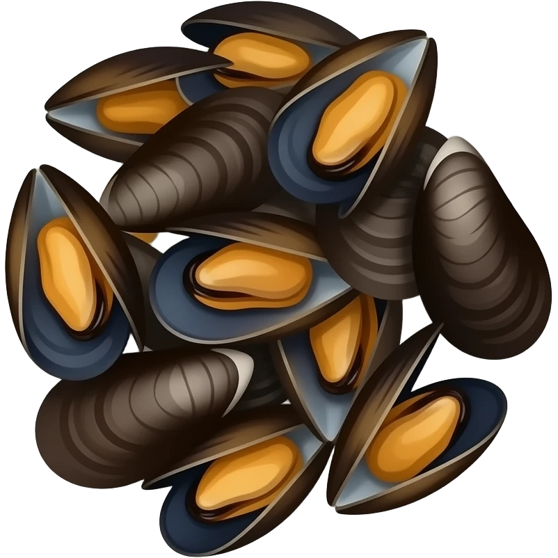 mies Muscheln in einem teller emoji