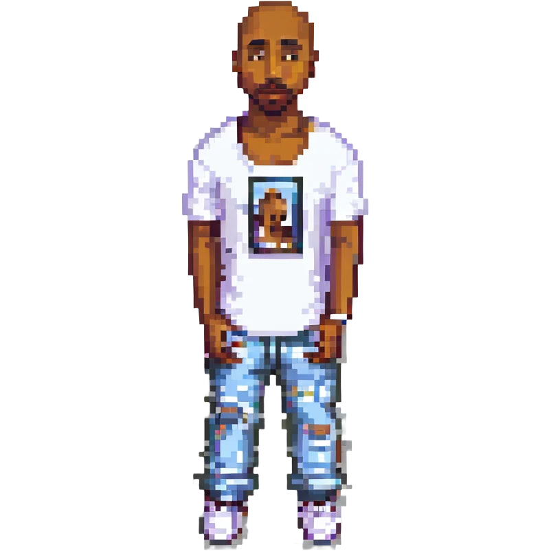 2Pac в полный рост, no background emoji