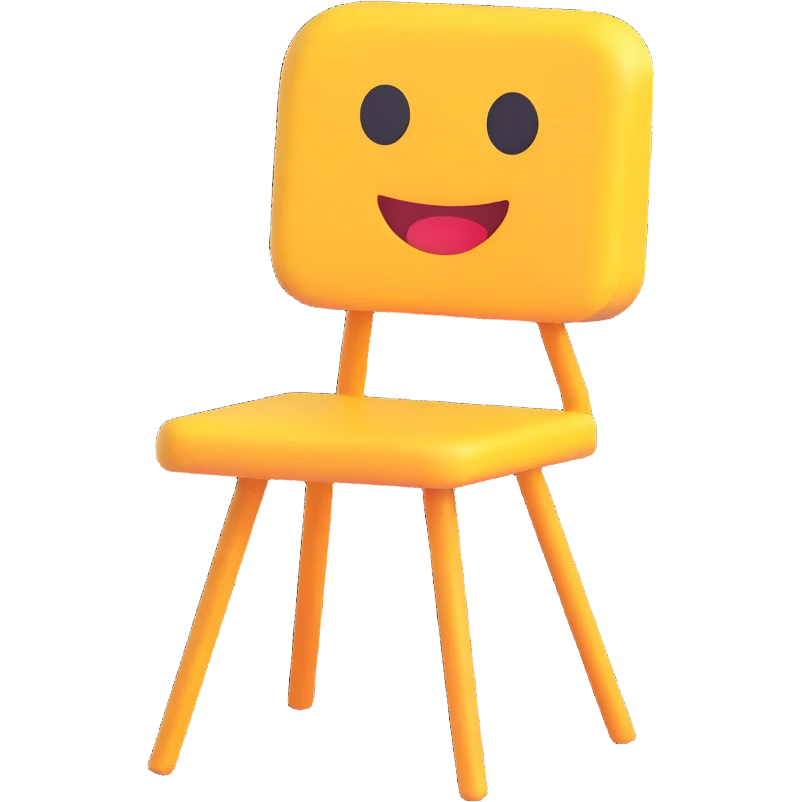 chair in 3D emoji style emoji