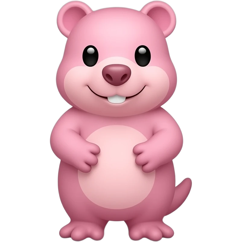 A cubby, pink platypus with hearts on its nose emoji
