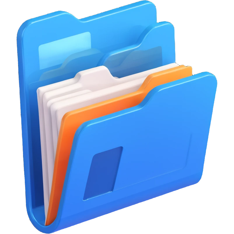 3D style blue shiny Windows folder icon no text emoji | AI Emoji Generator