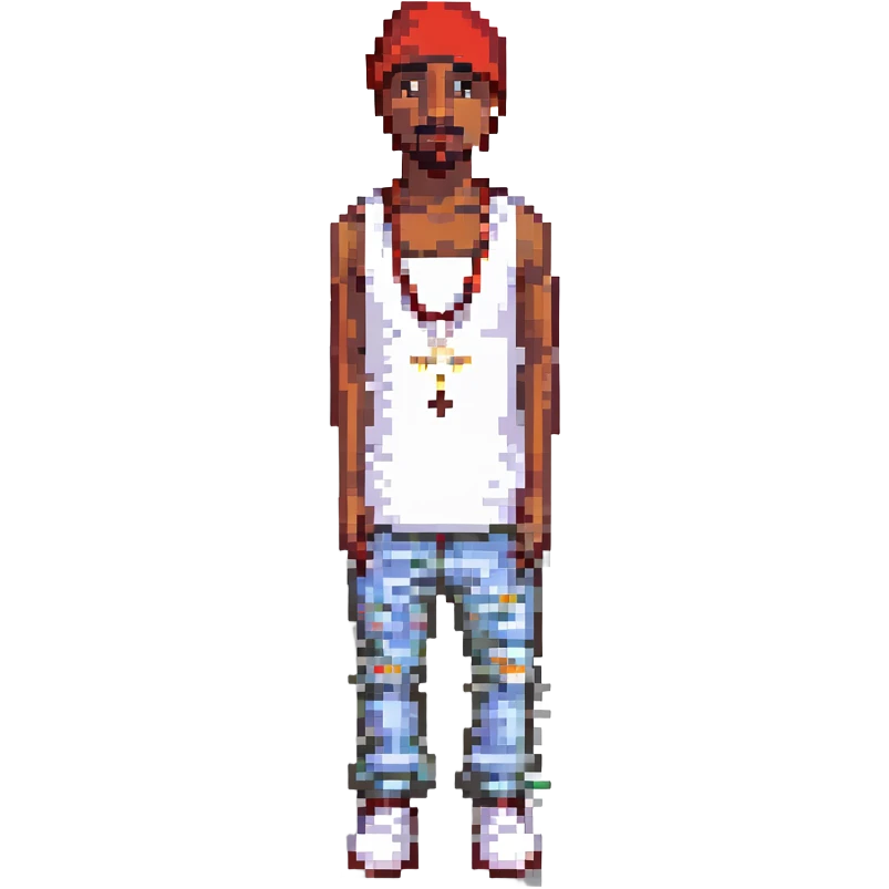 2Pac в полный рост, no background emoji