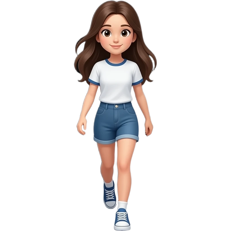 teen girl long hair stepping into a dark hallway emoji