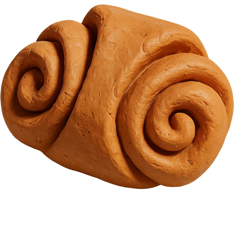 claymation style franzbrötchen pastry emoji