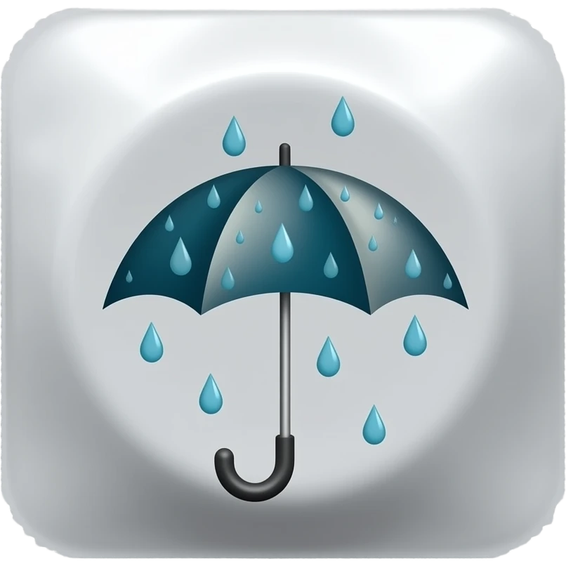 Rain drops over an umbrella emoji but on a condom wrapper emoji