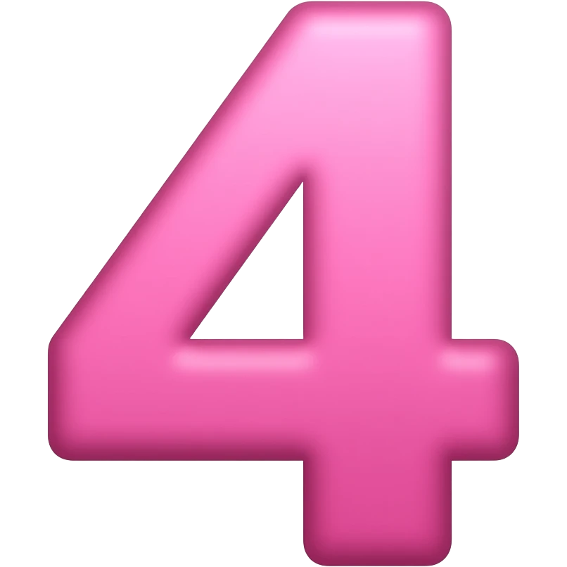 The number 4 in pink emoji