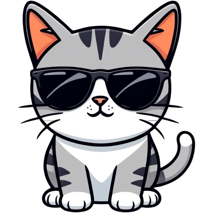 Cat with sunglasses emoji