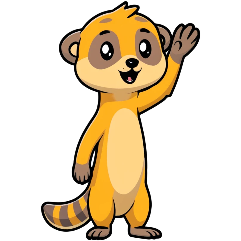 Meerkat waving goodbye emoji
