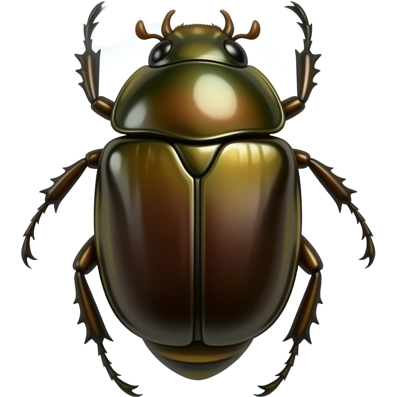 Grub in transparent shell turning into a beetle inside going through a life cycle emoji