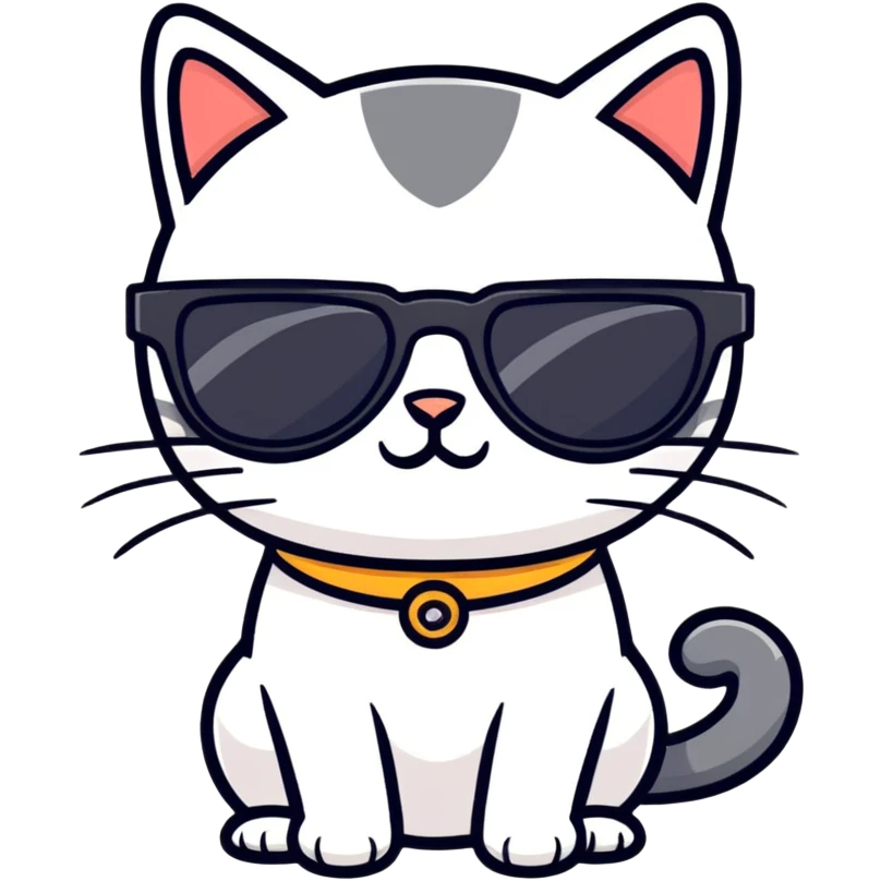 Cat with sunglasses emoji