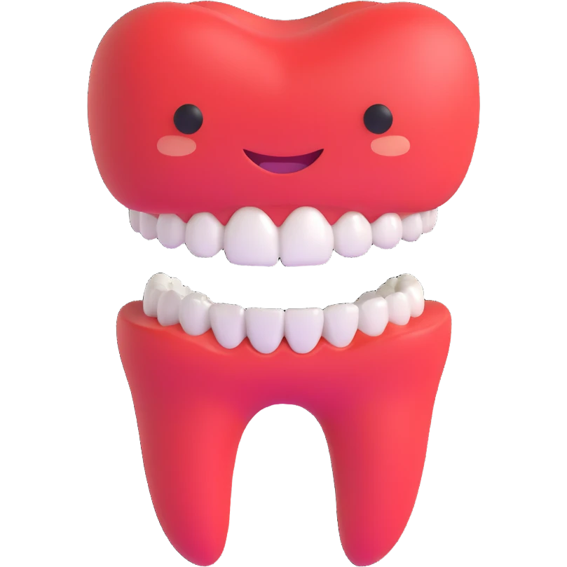smiling tooth with braces, orthodontics theme, clean and friendly emoji