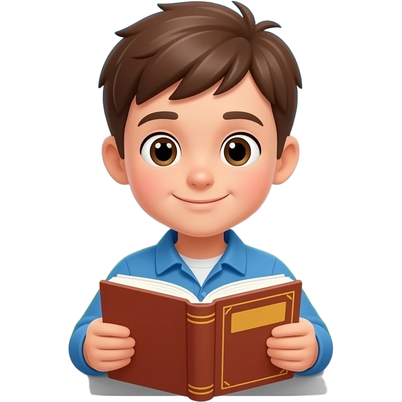 Boy reading book emoji