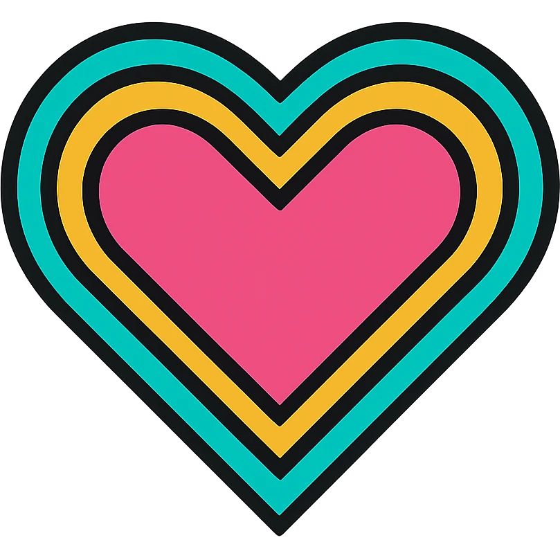 heart icon with colorful outlines emoji