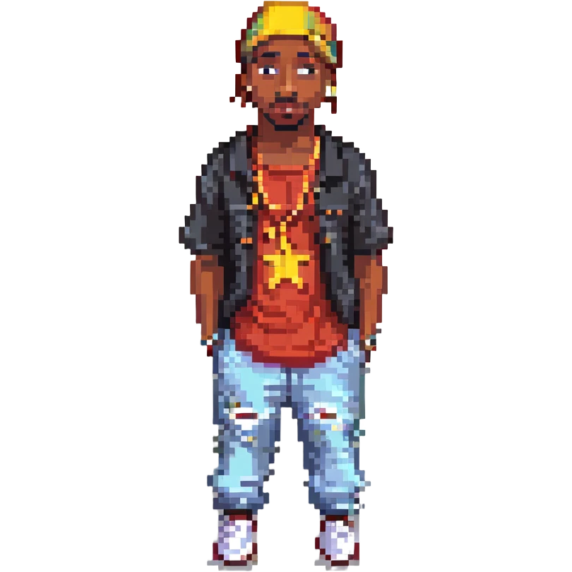 2Pac в полный рост, no background emoji