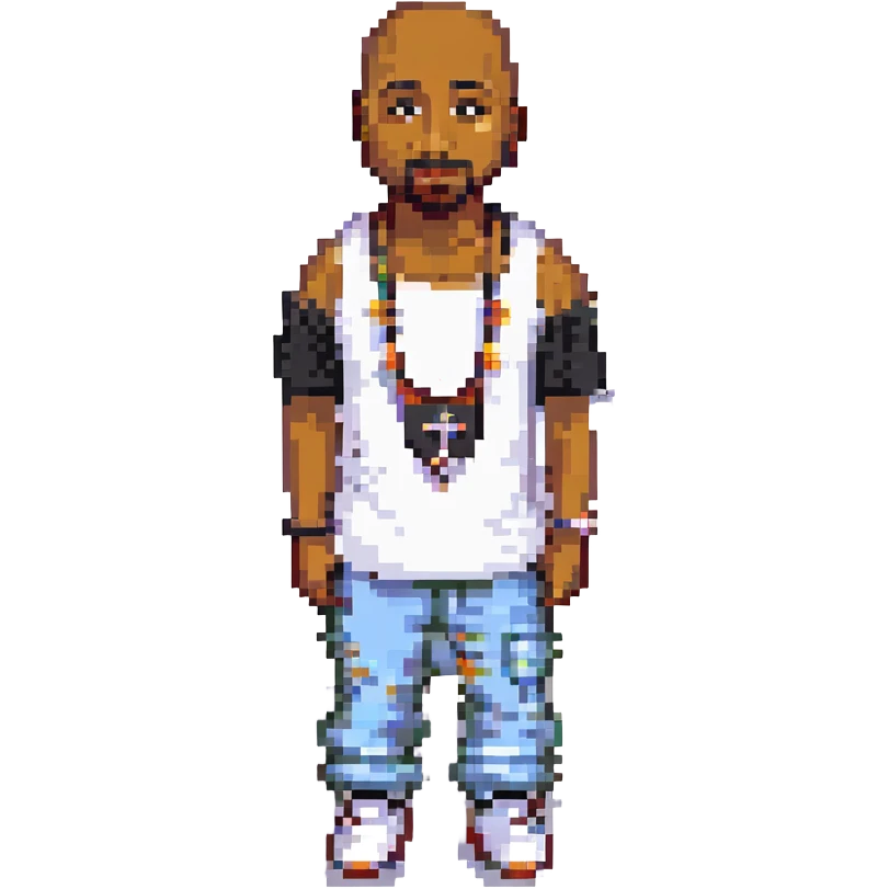 2Pac в полный рост, no background emoji