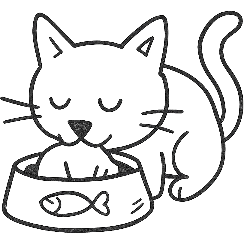 A cat eats a pig emoji