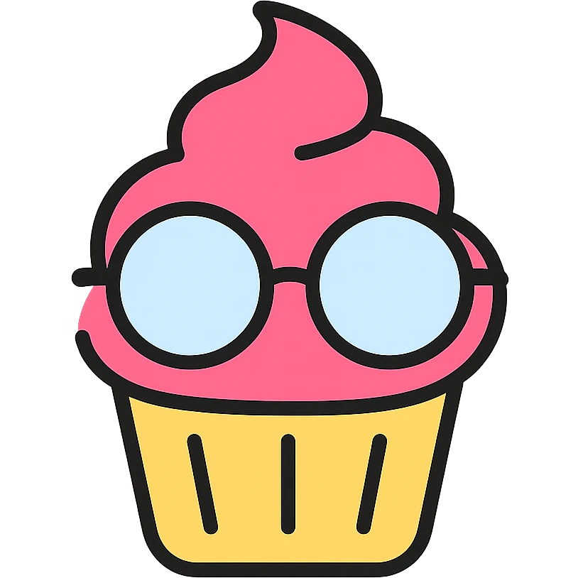 cupcake with glasses emoji
