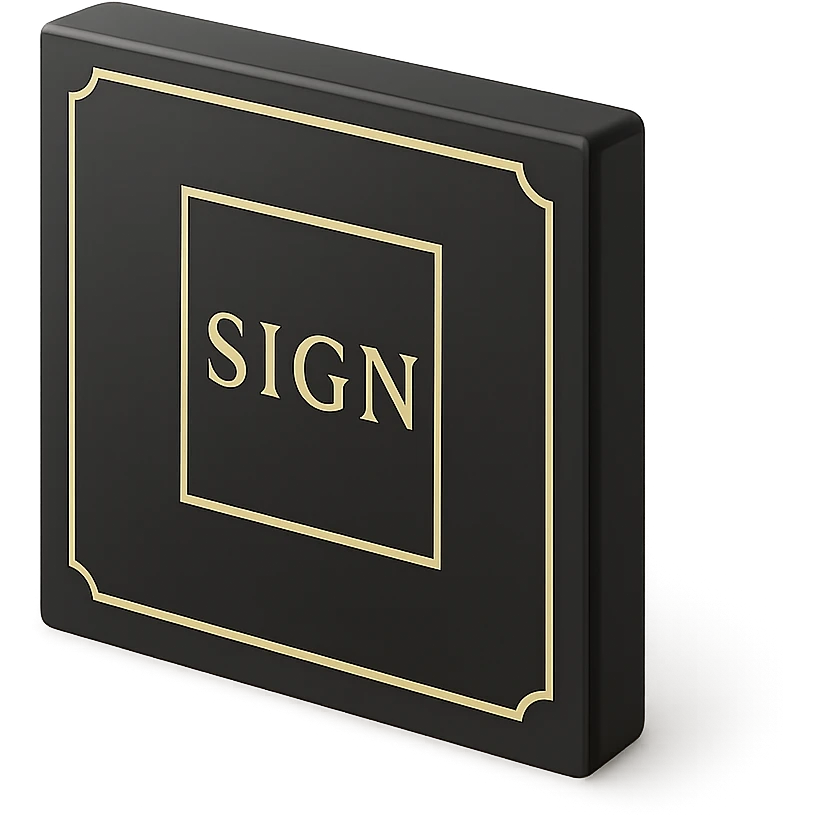 a square sign in 3D black style emoji
