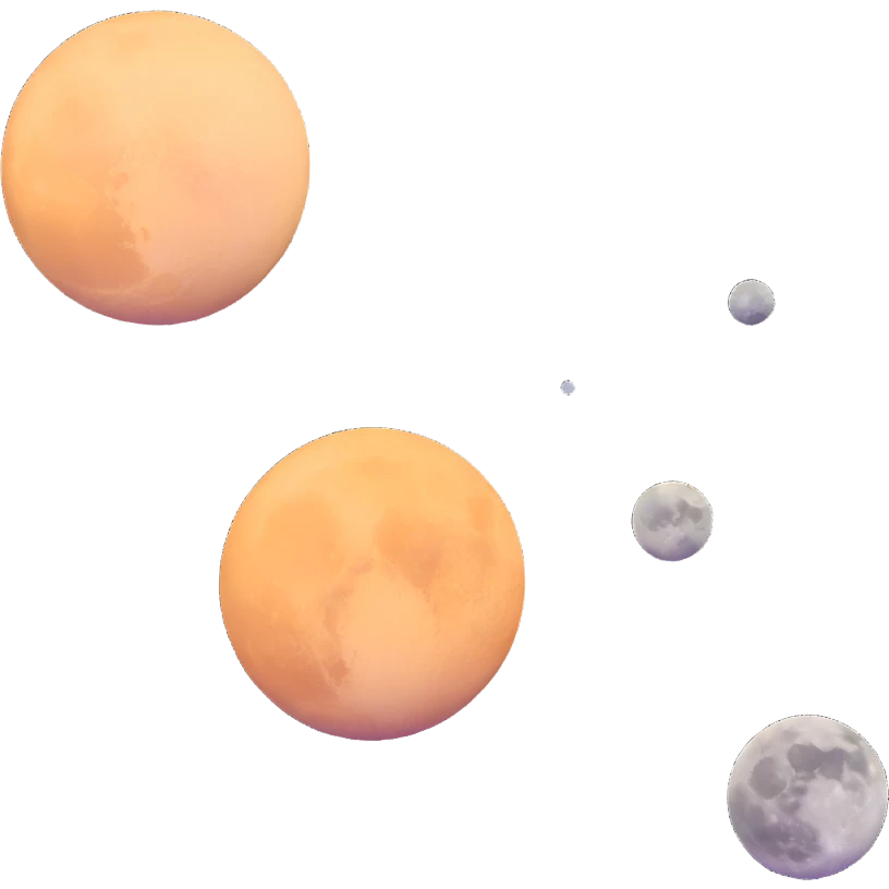Pluto with a small moon Charon nearby emoji