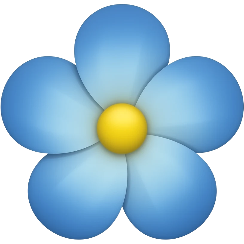 emoji fleur bleue iphone milieu blanc emoji