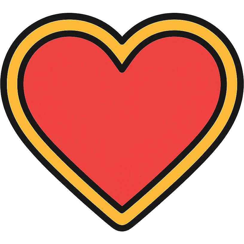 heart icon with color outline emoji