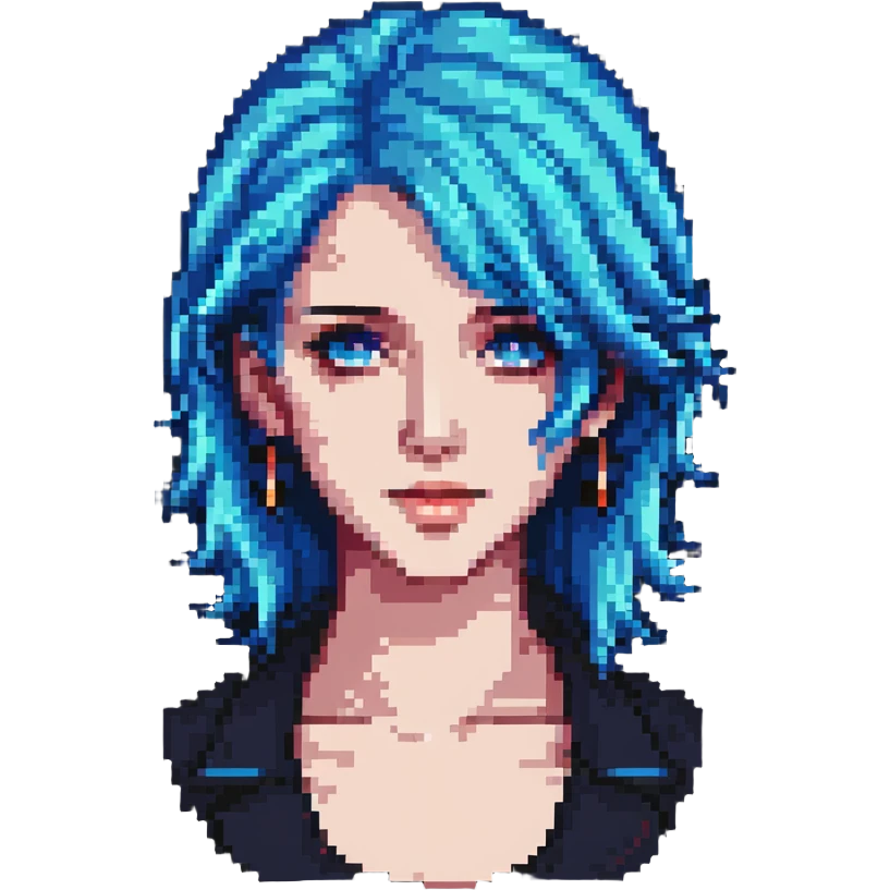 woman with blue hair emoji