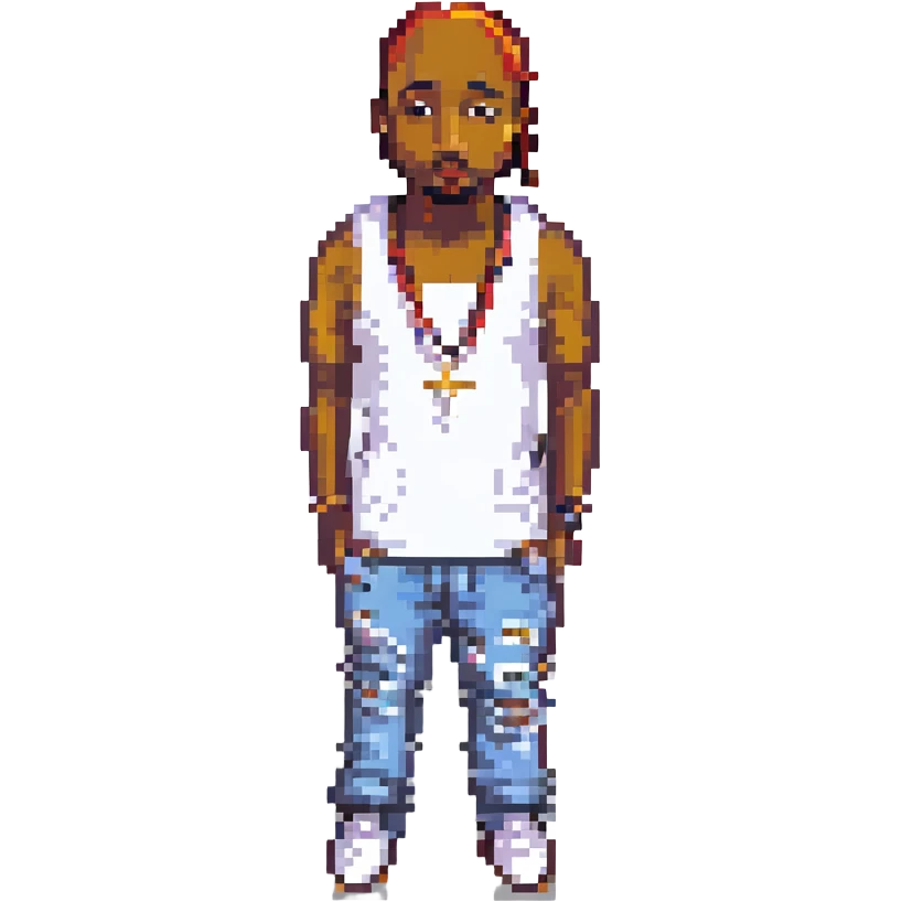 2Pac в полный рост, no background emoji