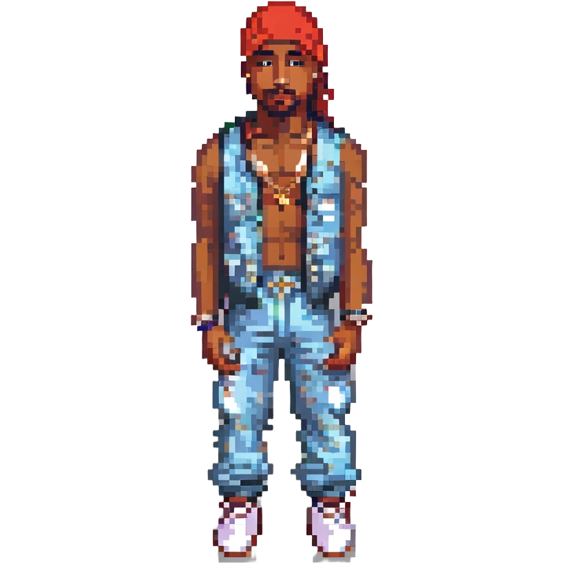 2Pac в полный рост, no background emoji