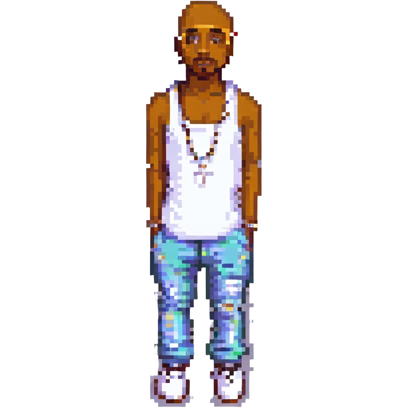 2Pac в полный рост, no background emoji