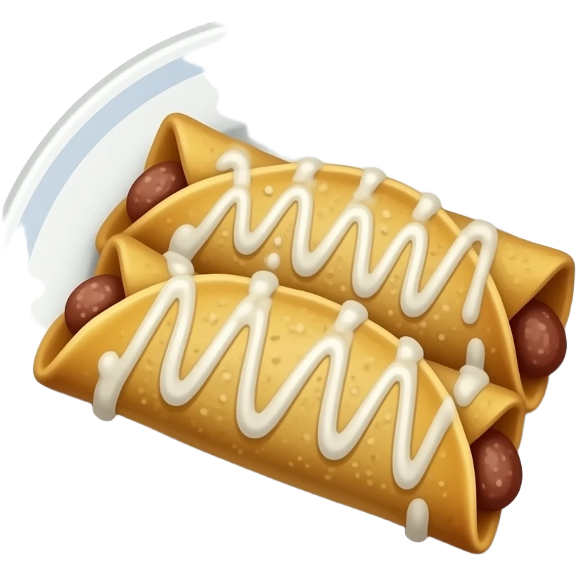 Flautas mexicanas con quesillo sobre un plato emoji