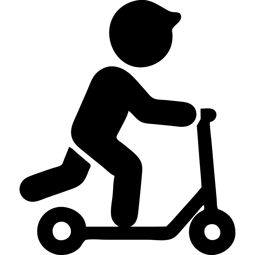 a boy riding a scooter emoji