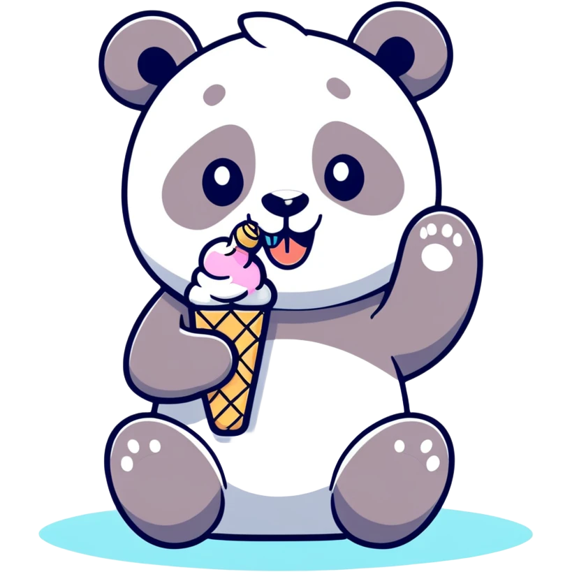 Panda eating ice cream emoji