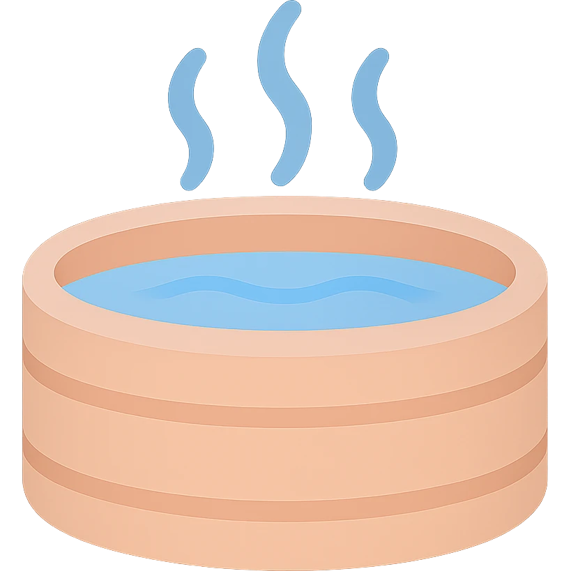 a hot tub, simple and round, flat icon style emoji